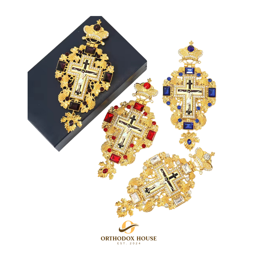 Orthodox House's Premium Gold Plated Priest's, Bishop's Cross Pectoral Pendant